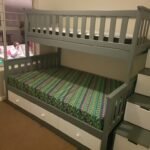 Tri-bunk beds with staircase and drawers