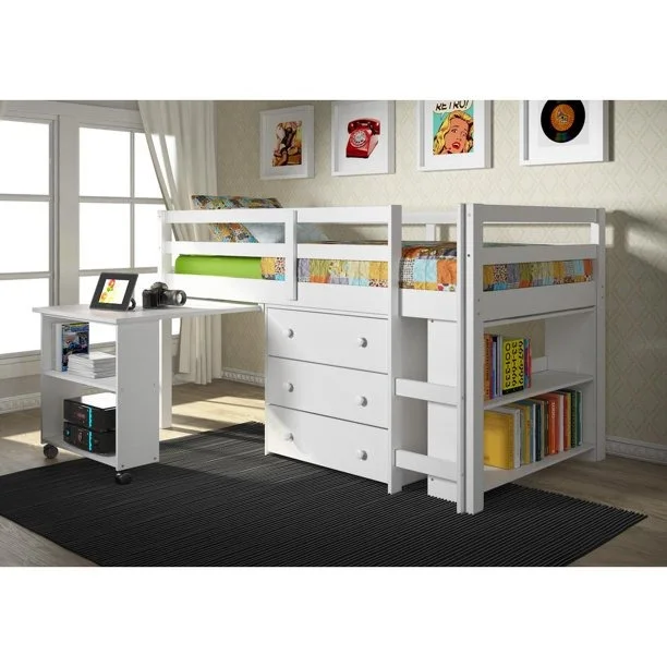 Loft bunk beds with desk