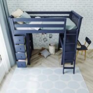 Loft Bed with Drawers and Shelves