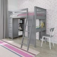Loft Bed with Drawers and Shelves