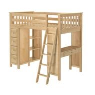 Loft Bed with Drawers and Shelves