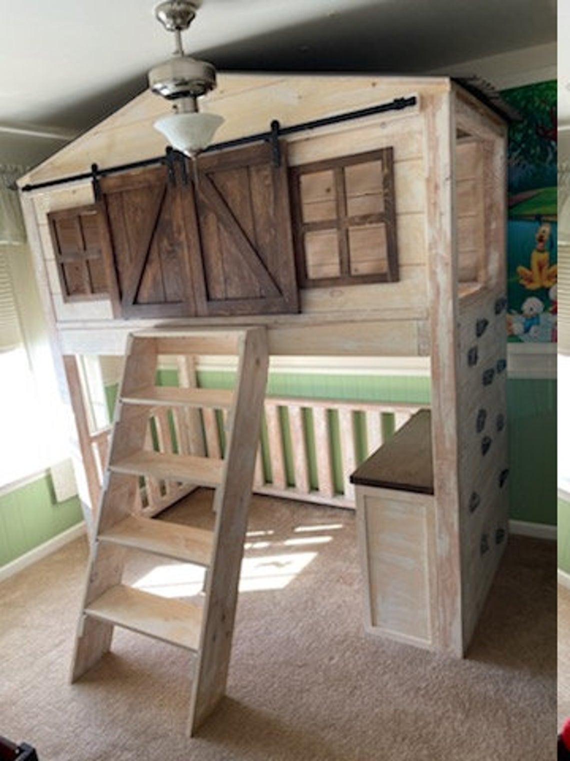 Kids Farmhouse Loft Bed - Luxe pine Furniture