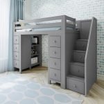 Twin Loft Bed with Drawers and Shelves