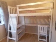 Loft bed With Shelf Desk and Chair