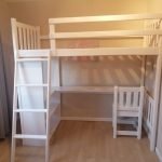 Loft bed With Shelf Desk and Chair