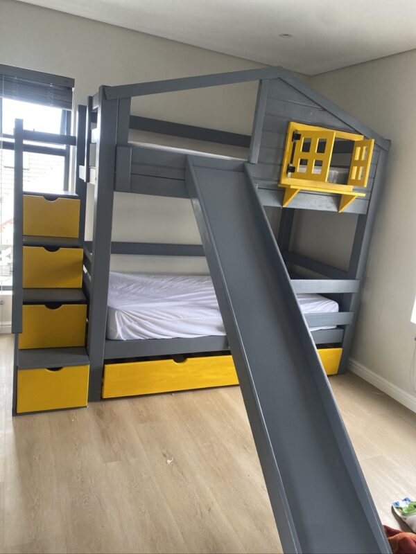 Double bunk house bed with Slide